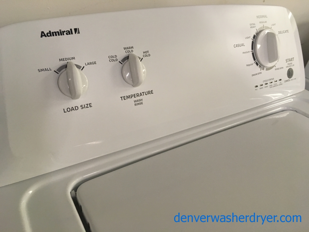 Awesome Admiral Washer, Agitator, 3.4 Cu.Ft, Quality Refurbished, 1-Year Warranty!