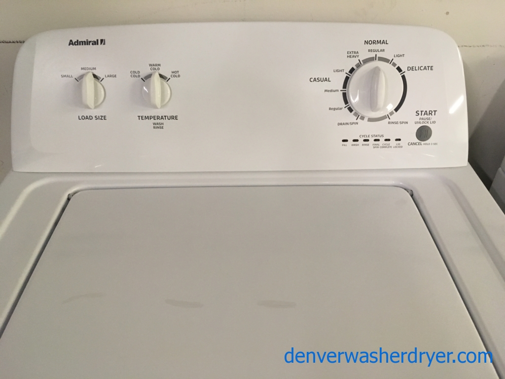 Awesome Admiral Washer, Agitator, 3.4 Cu.Ft, Quality Refurbished, 1-Year Warranty!