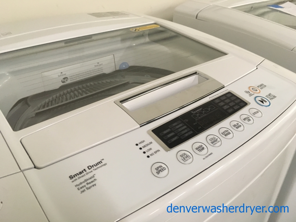 LG Top-Load Washer and Dryer Set, Direct-Drive, HE, Wrinkle Care Option, Electric, Quality Refurbished, 1-Year Warranty!