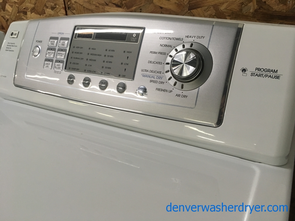 Great LG TROMM Dryer, HE, 220V, 27″, Quality Refurbished, 1-Year Warranty!