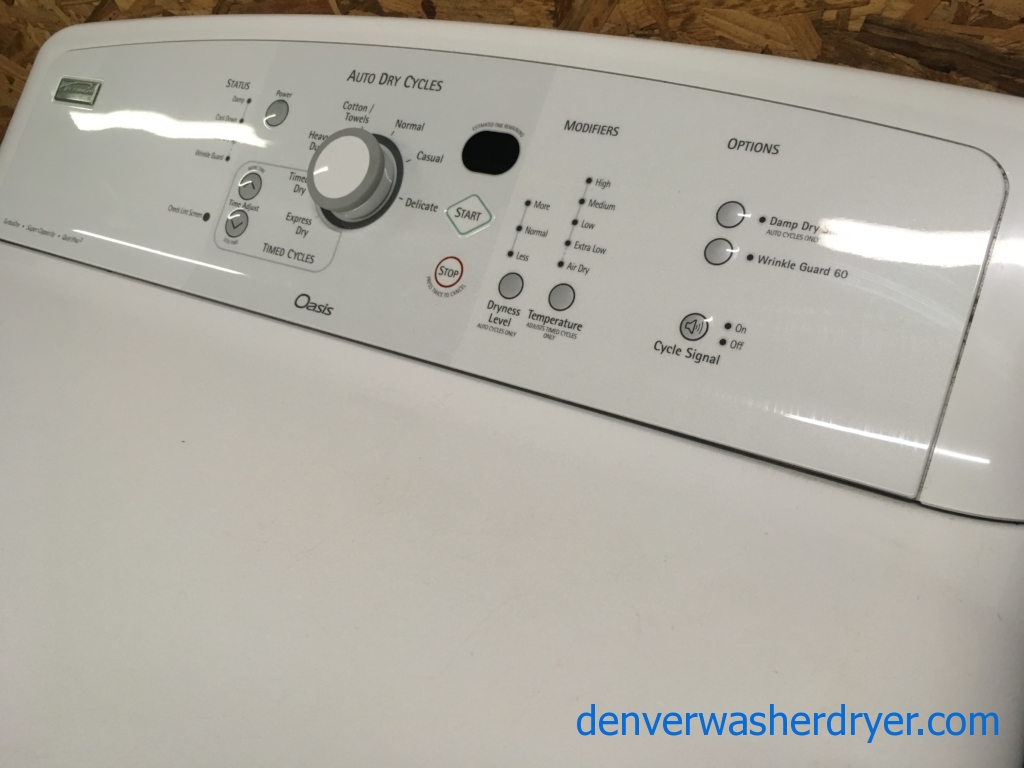 Kenmore ELITE Oasis Dryer, 29″, 220V, Wrinkle Guard, Super Capacity, Quality Refurbished, 1-Year Warranty!