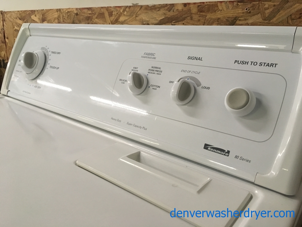 Wonderful Kenmore 80 Series Dryer, 220V, 29″ Wide, Quality Refurbished, 1-Year Warranty!