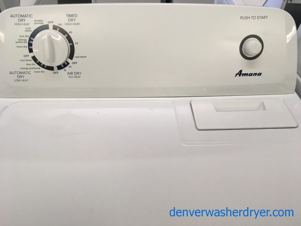 Amana Washer and Dryer Set, HE, 220V, Wash Plate Style, 29″ Wide, Quality Refurbished, 1-Year Warranty!