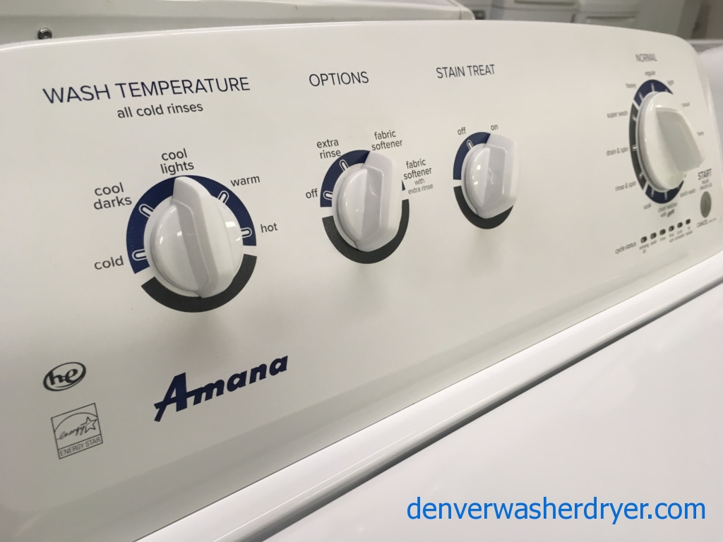 Amana Washer and Dryer Set, HE, 220V, Wash Plate Style, 29″ Wide, Quality Refurbished, 1-Year Warranty!