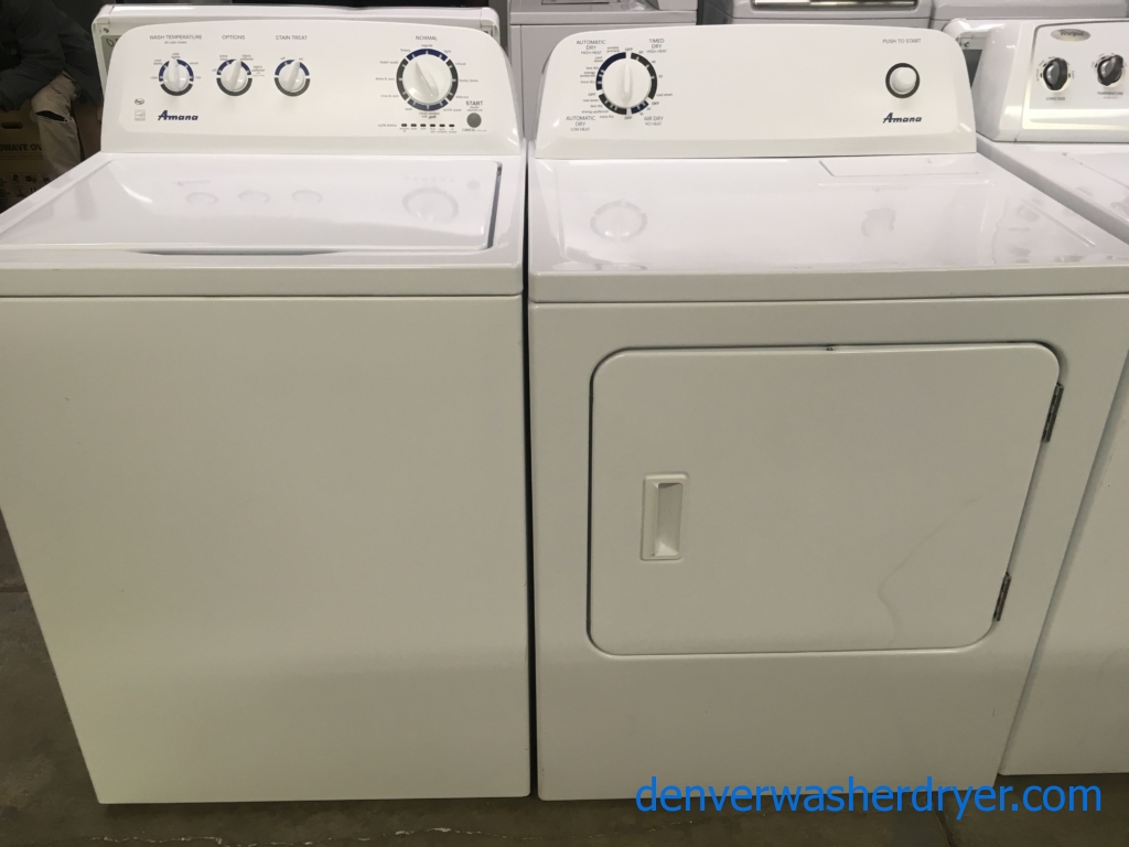 Amana Washer and Dryer Set, HE, 220V, Wash Plate Style, 29″ Wide, Quality Refurbished, 1-Year Warranty!
