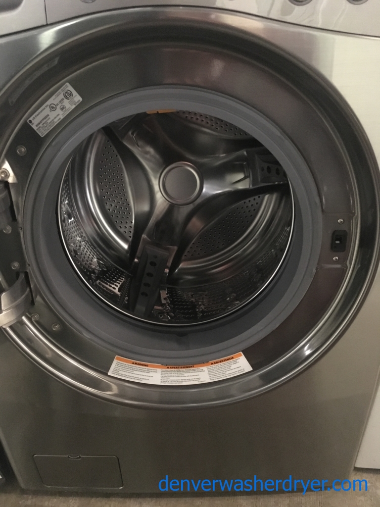 Lovely LG Front-Load Set, Graphite Steel, HE, GAS, Steam, Quality Refurbished, 1-Year Warranty!