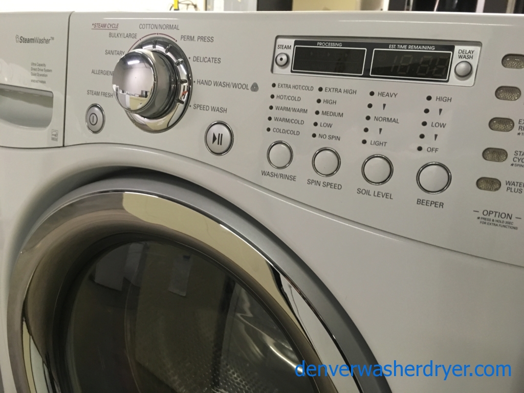 Beautiful LG Front-Load Washer, White, HE, Energy-Star, Capacity 4.2 Cu.Ft., Quality Refurbished, 1-Year Warranty!