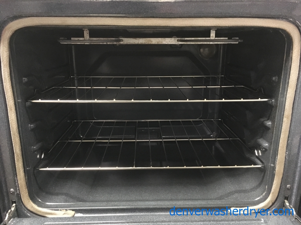 Whirlpool Electric Range, Glass-Top, Black/Stainless, Capacity 5.3 Cu.Ft., Counter Depth, Quality Refurbished, 1-Year Warranty!