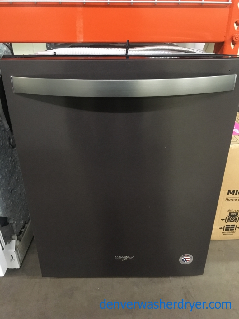 NEW! Beautiful Whirlpool Dishwasher, Built-In, Black Stainless, Sanitize, 1-Year Warranty!
