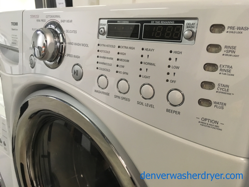 Large Images for LG TROMM FrontLoad Washer, Pedestals, White, Steam