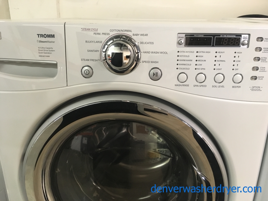 LG TROMM Front-Load Washer, Pedestals, White, Steam, Quality Refurbished, 1-Year Warranty!