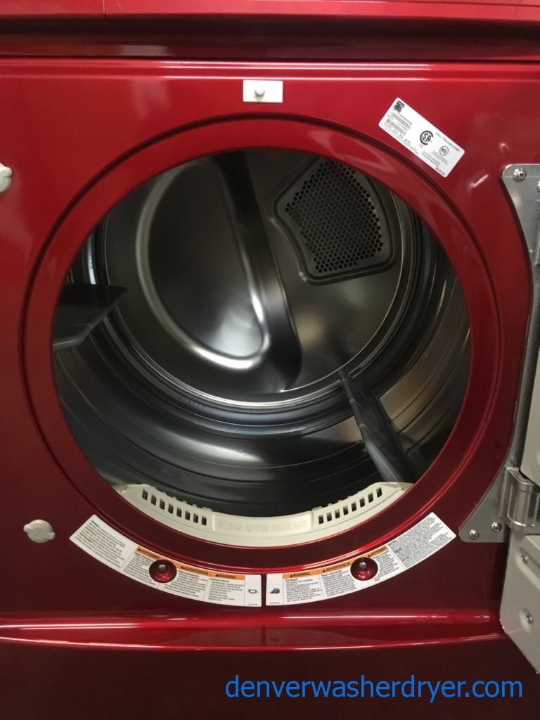 Kenmore ELITE Cherry Red Front-Load Set, Electric, HE, Energy-Star, Stackable, Quality Refurbished, 1-Year Warranty!