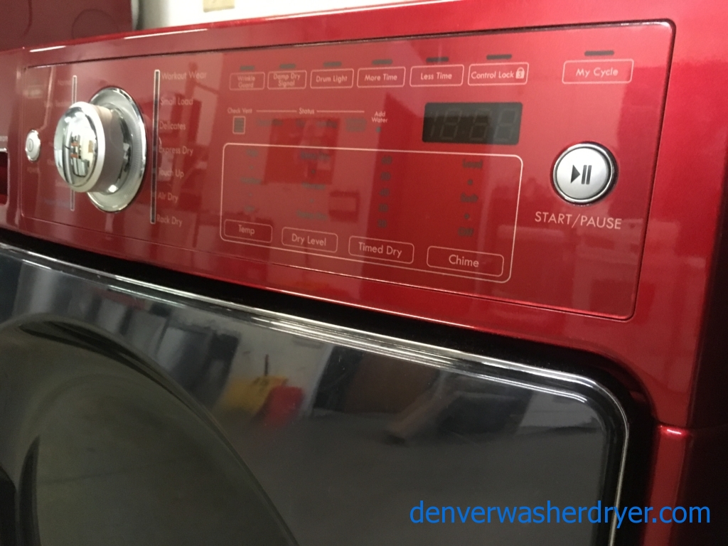 Kenmore ELITE Cherry Red Front-Load Set, Electric, HE, Energy-Star, Stackable, Quality Refurbished, 1-Year Warranty!