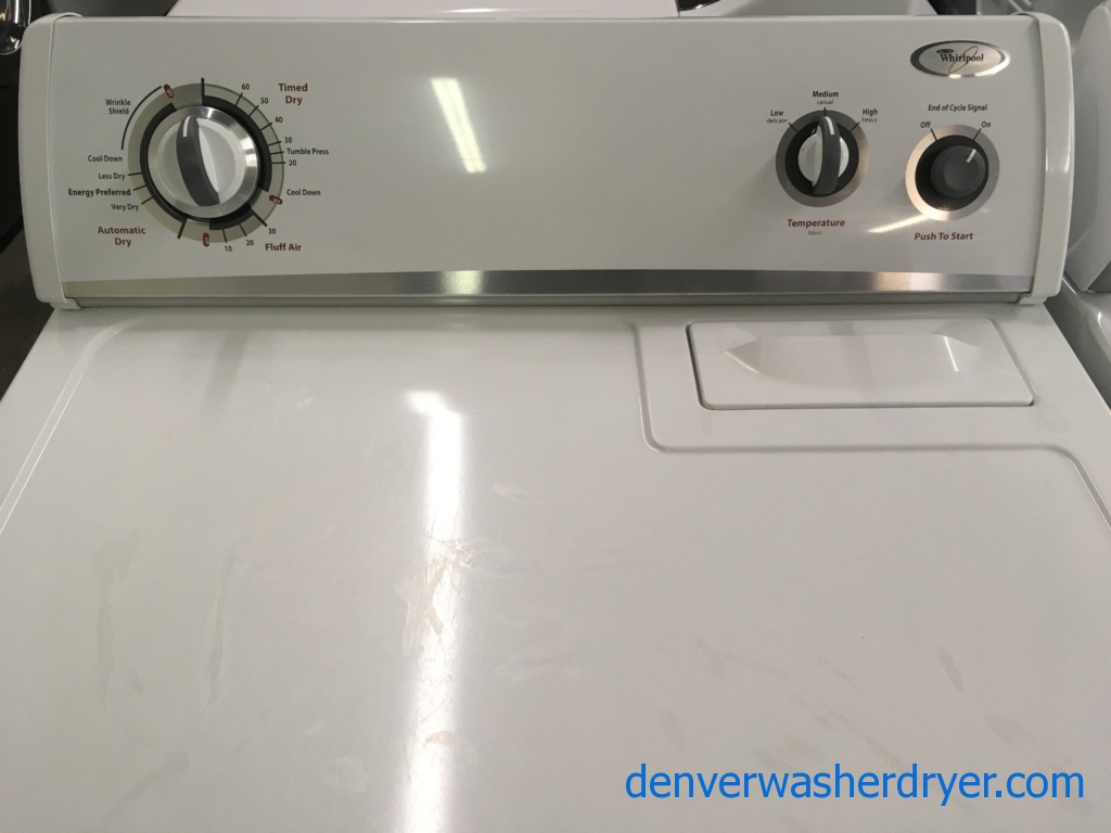 Whirlpool Dryer, 220V, 29″ Wide, 6.5 Cu. Ft. Capacity, Quality Refurbished, 1-Year Warranty!