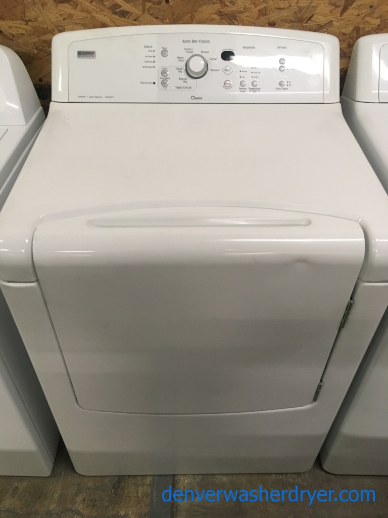 Mighty Kenmore ELITE Oasis Dryer, Capacity 7.3 Cu.Ft., 29″ Wide, 220V, Quality Refurbished, 1-Year Warranty!