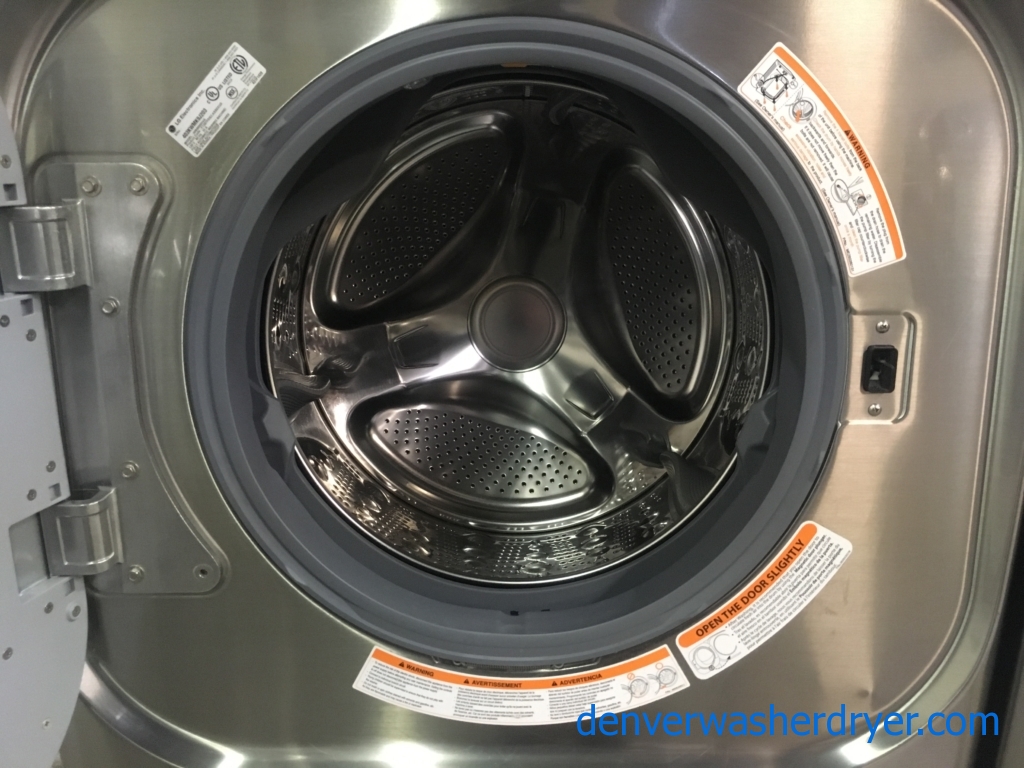 LG Graphite Steel Front-Load Set, w/ Pedestals, 220V, Steam, Quality Refurbished, 1-Year Warranty!