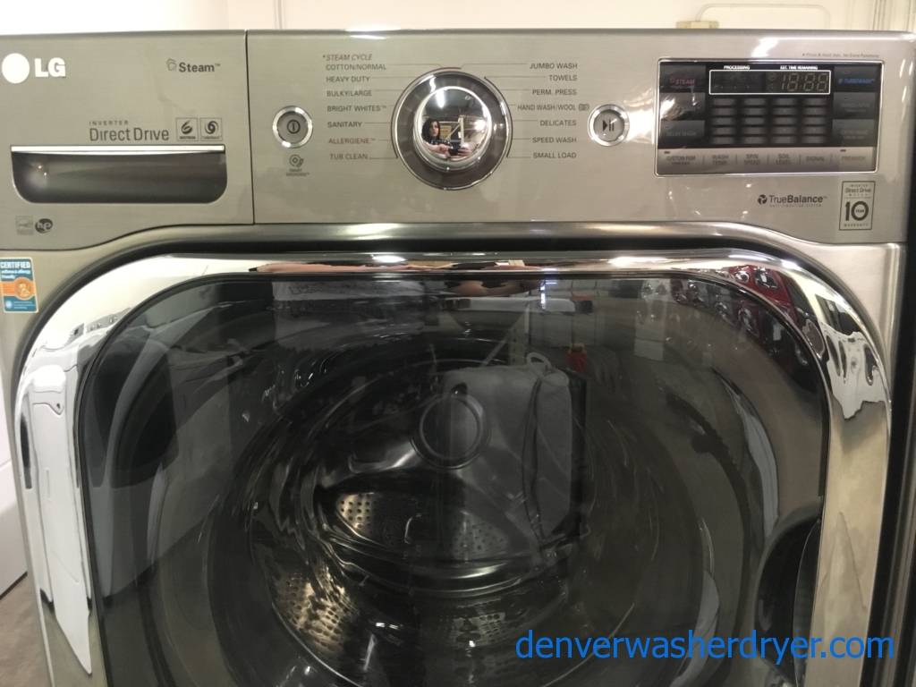 Large Images for LG Graphite Steel FrontLoad Set, w/ Pedestals, 220V