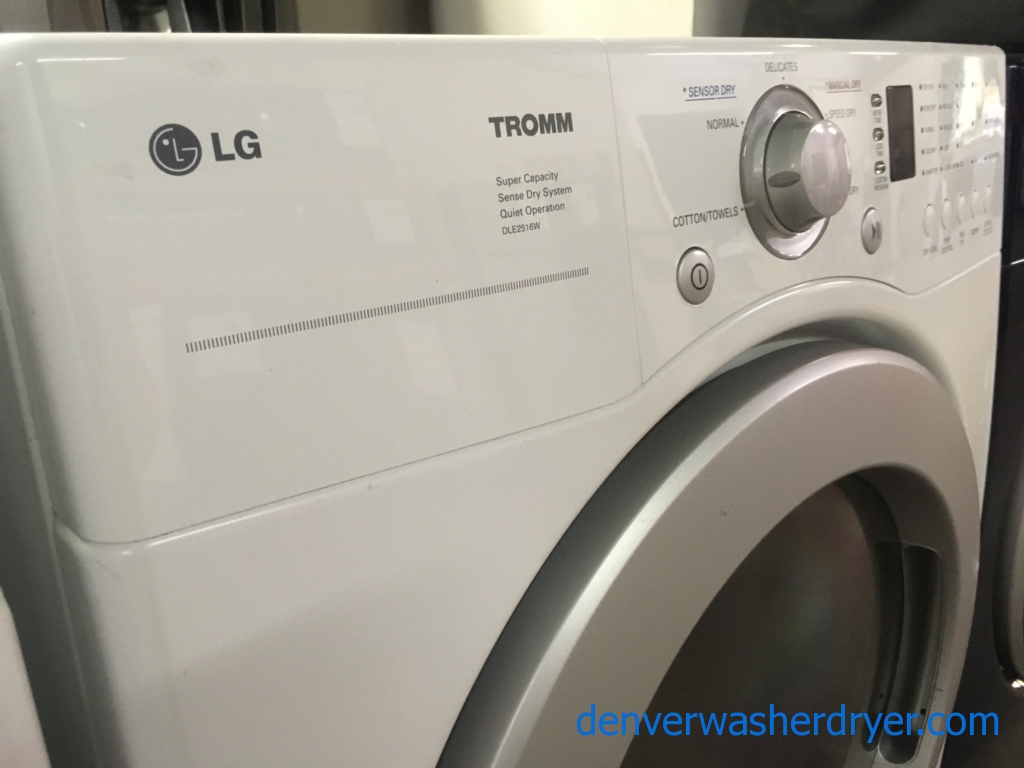Front-Load LG TROMM Set, White, Super Capacity, 220V, Water Plus Option, Sense Dry, Quality Refurbished, 1-Year Warranty!