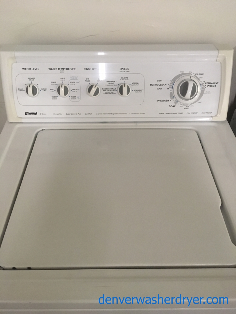 Kenmore 80 Series Washer, Heavy-Duty, Super Capacity, Speed Options, Agitator, Quality Refurbished, 90-Day Warranty!