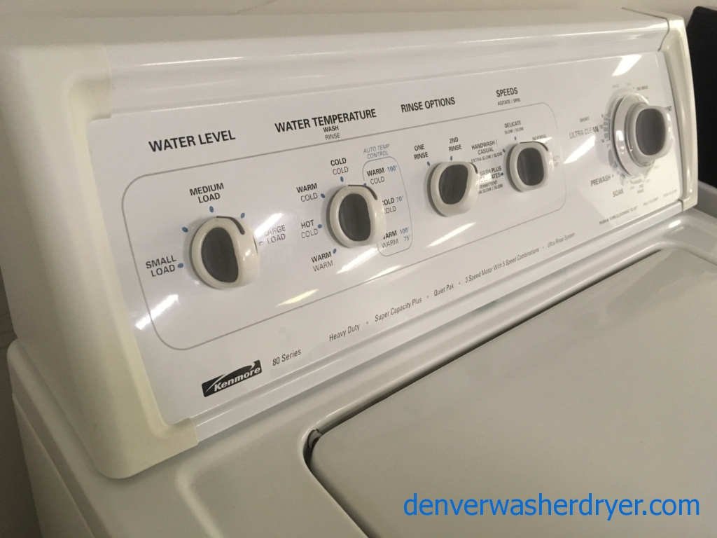 Kenmore 80 Series Washer, Heavy-Duty, Super Capacity, Speed Options, Agitator, Quality Refurbished, 90-Day Warranty!