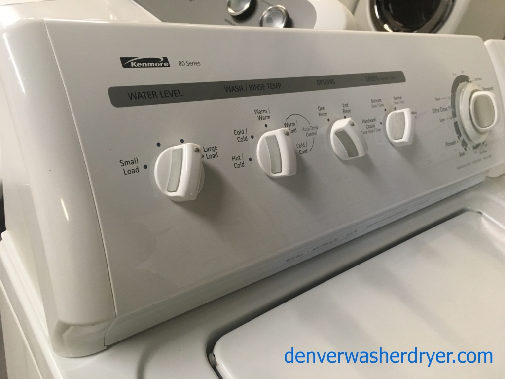 Nice Kenmore 80 Series Set, Electric, Agitator, 29″ Wide,  Super Capacity, Quality Refurbished, 1-Year Warranty!