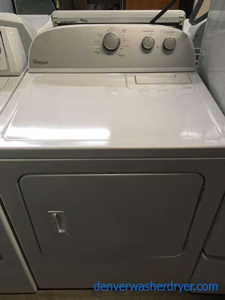 Whirlpool Electric Dryer, 29″ Wide, White, 1-Year Warranty!