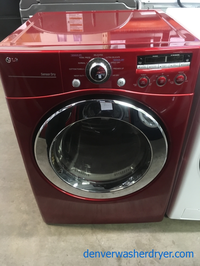 Large Images for LG Wild Cherry Red FrontLoad Dryer, 220V, Sanitary