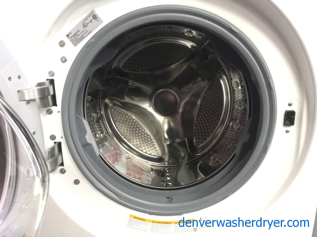 NEW! LG Washer, Direct Drive, White, HE, Fresh Care Feature, Energy-Star Rated, 27″ Wide, 1-Year Warranty!
