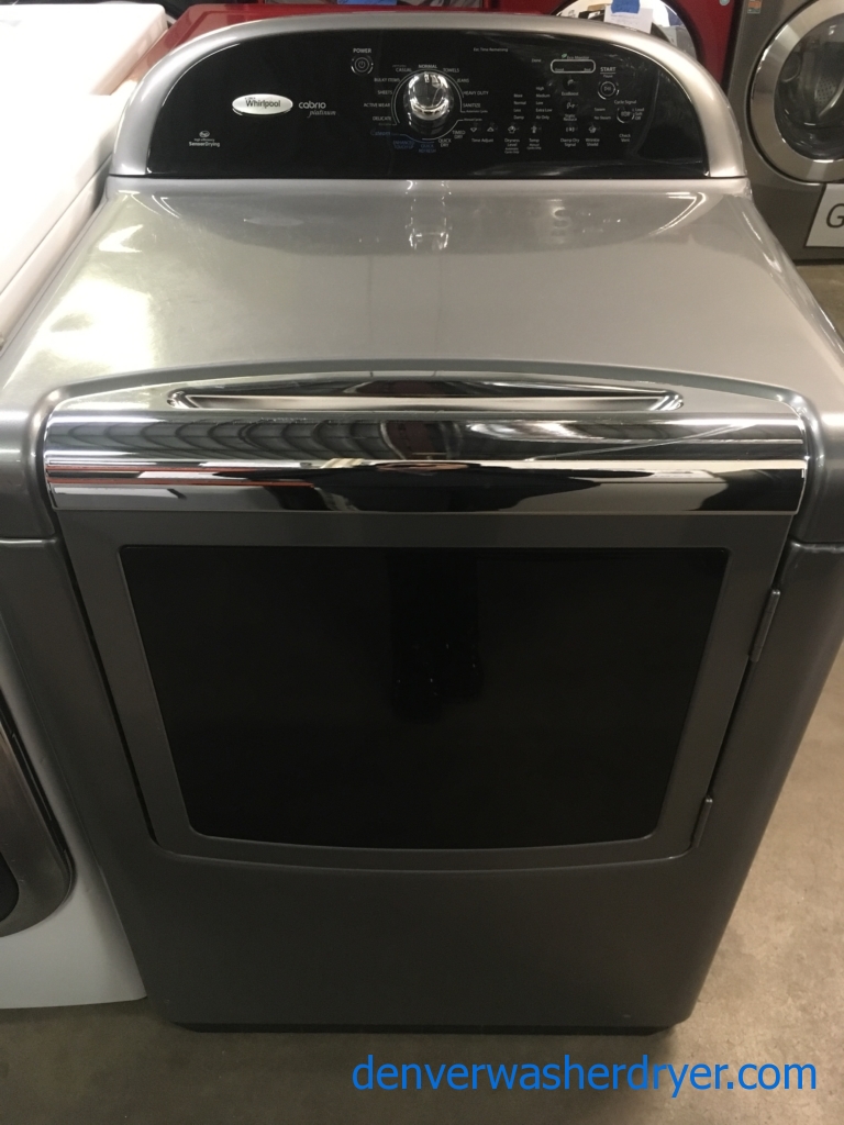 Whirlpool 220V Steam Dryer, Cabrio Platinum, 1-Year Warranty