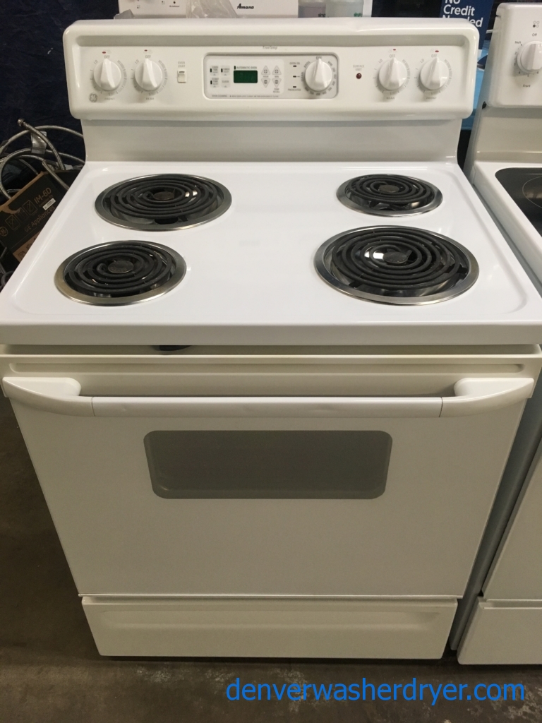 Large Images for Great GE Range, White, 4 burner, SelfClean, Quality