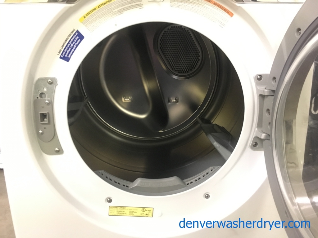 SAMSUNG Front-Load Dryer, White, Capacity 7.4 Cu.Ft., Steam, Sanitary Cycle, Quality Refurbished, 30-Day Warranty!