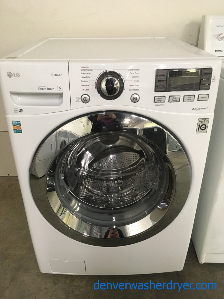 LG Steam Washer And Dryer Set , Front-Load, White, HE, Steam, Sanitary and Allergiene Cycles, Quality Refurbished, 1-Year Warranty!