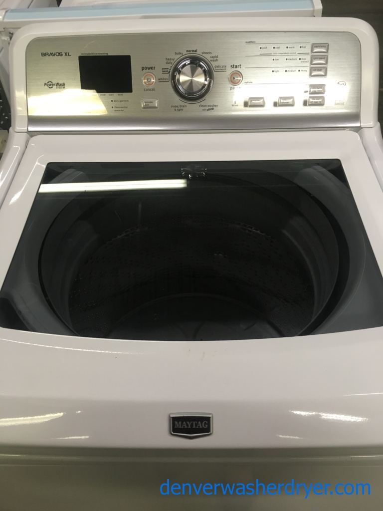 Awesome Maytag Bravos XL Washer, HE, Wash-Plate Style, Capacity 4.5 Cu.Ft., Quality Refurbished, 1-Year Warranty!
