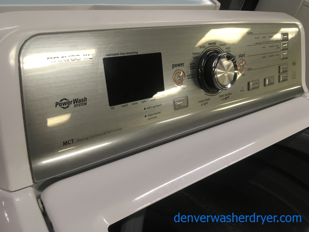 Awesome Maytag Bravos XL Washer, HE, Wash-Plate Style, Capacity 4.5 Cu.Ft., Quality Refurbished, 1-Year Warranty!
