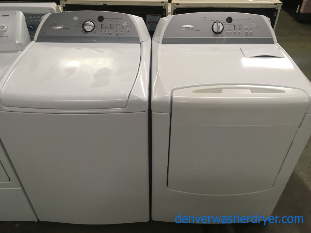 Wonderful Whirlpool Cabrio Set, Electric, HE, Deep Clean Option, Wrinkle Shield Feature, 29″ Wide, Quality Refurbished, 1-Year Warranty!