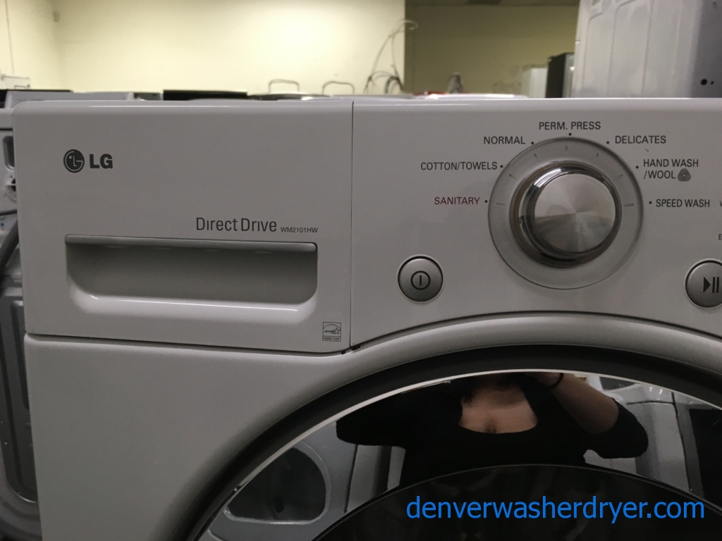 Great LG Front-Load Set, White, Sensor Dry, Sanitary Cycle, 220V, Wrinkle Care, Quality Refurbished, 1-Year Warranty!