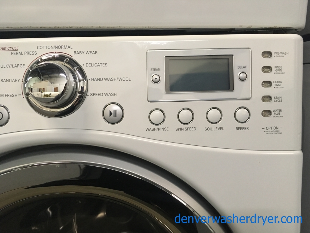 Awesome LG Ultra Capacity Set Steam, Sanitary and Steam Cycles, HE, Anti-Bacterial and Wrinkle Care Features, 220V, Quality Refurbished, 1-Year Warranty!