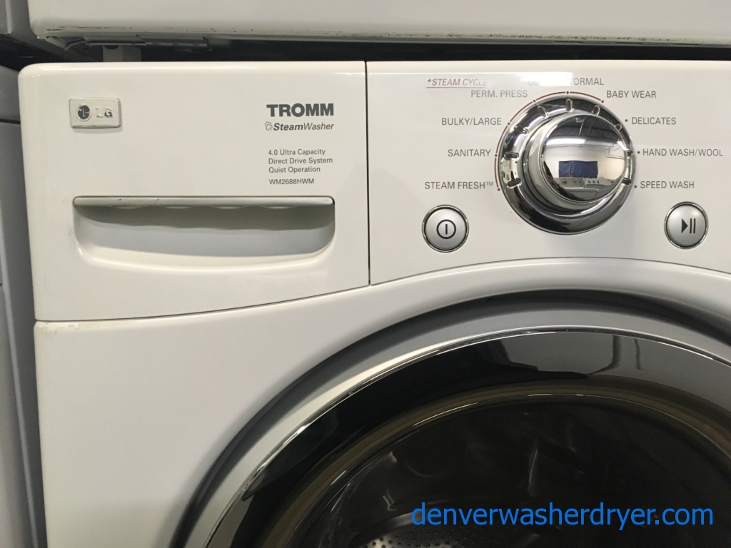 Awesome LG Ultra Capacity Set Steam, Sanitary and Steam Cycles, HE, Anti-Bacterial and Wrinkle Care Features, 220V, Quality Refurbished, 1-Year Warranty!