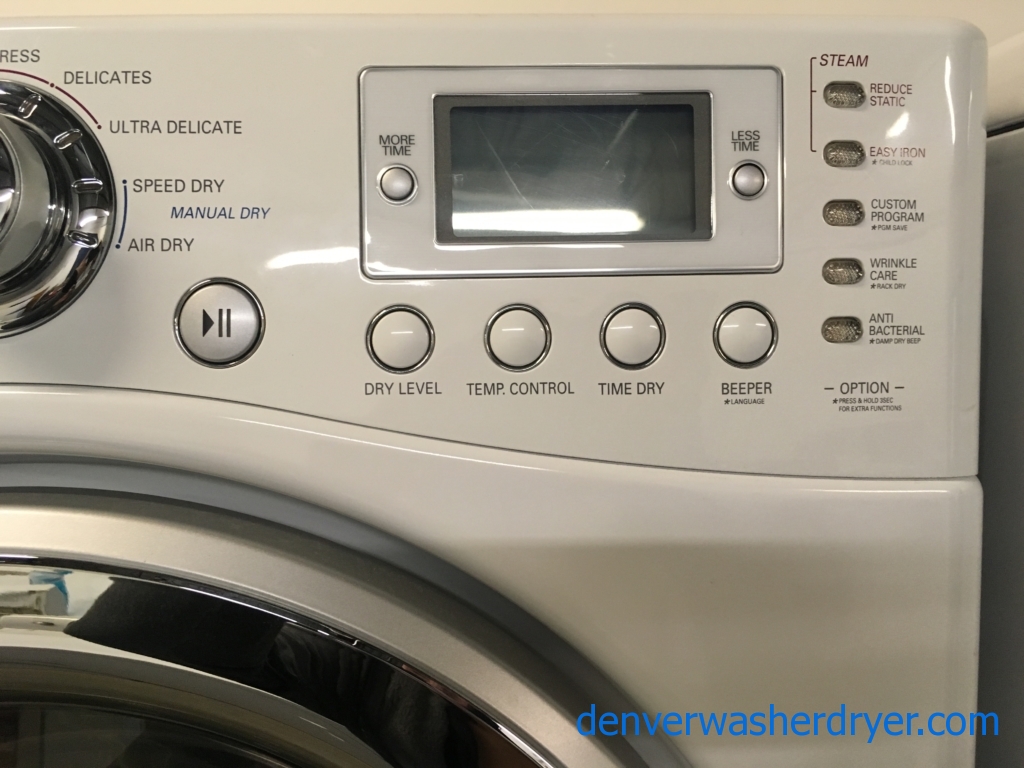 Awesome LG Ultra Capacity Set Steam, Sanitary and Steam Cycles, HE, Anti-Bacterial and Wrinkle Care Features, 220V, Quality Refurbished, 1-Year Warranty!
