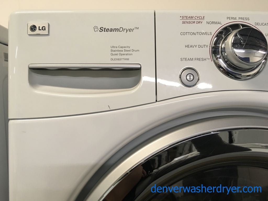 Awesome LG Ultra Capacity Set Steam, Sanitary and Steam Cycles, HE, Anti-Bacterial and Wrinkle Care Features, 220V, Quality Refurbished, 1-Year Warranty!