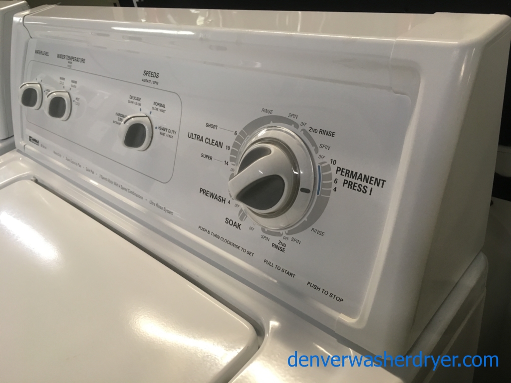 Kenmore 80 Series Set, Heavy-Duty, Electric, Agitator, Wrinkle Guard Option, 29″ Wide, Quality Refurbished, 1-Year Warranty!
