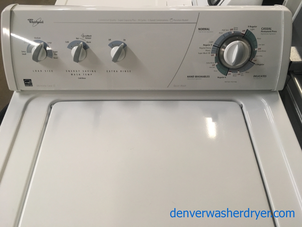 Whirlpool Ultimate Care II Washer, Agitator, AccuWash Sensor, Energy-Star Rated, Quality Refurbished, 1-Year Warranty!