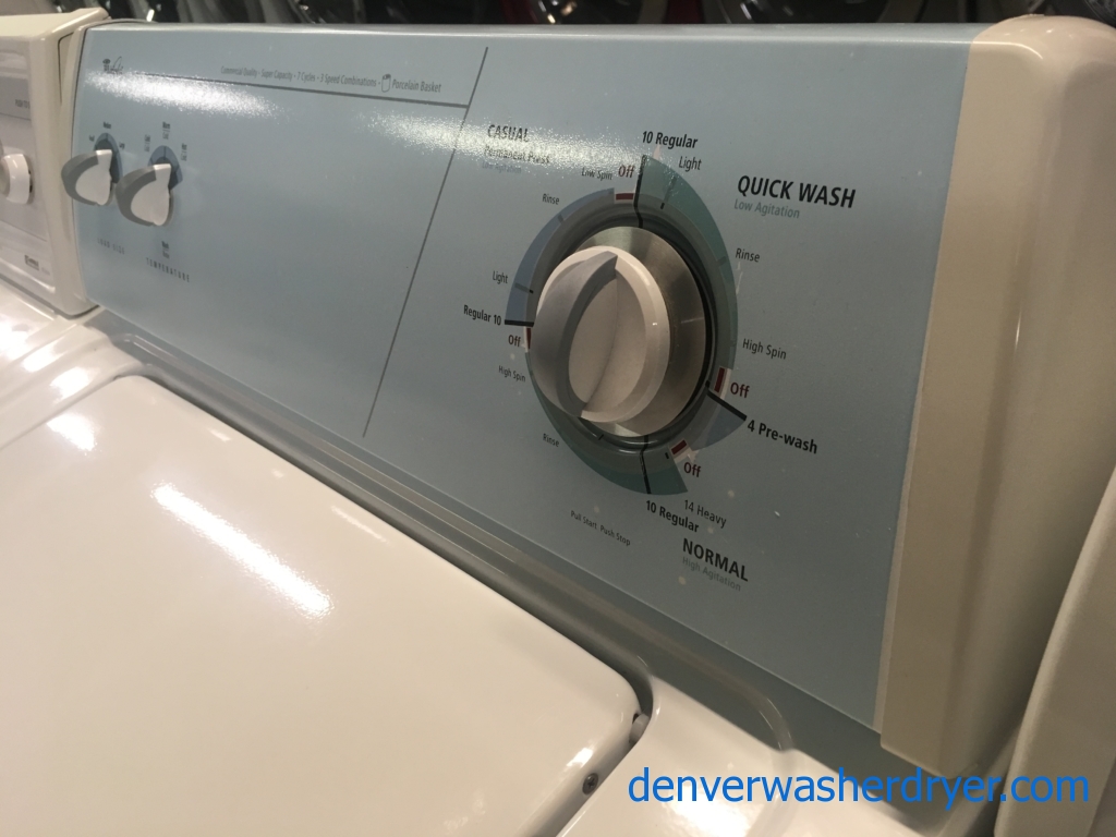 Whirlpool Washer and Dryer Set, Electric, Agitator, Quality Refurbished, 1-Year Warranty!