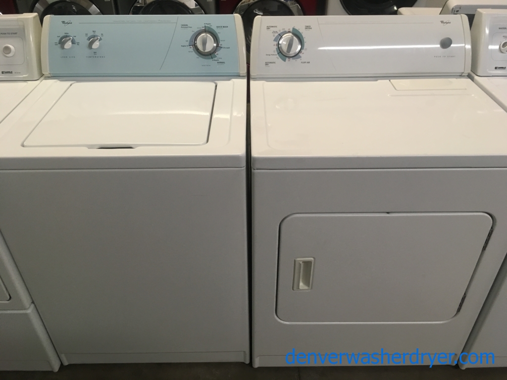 Whirlpool Washer and Dryer Set, Electric, Agitator, Quality Refurbished, 1-Year Warranty!