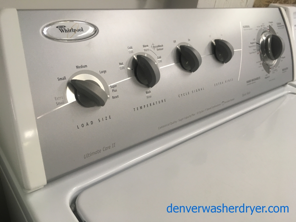 Whirlpool Ultimate Care II Washer, Agitator, Extra Rinse Option, Capacity 3.2 Cu.Ft., Quality Refurbished, 1-Year Warranty!
