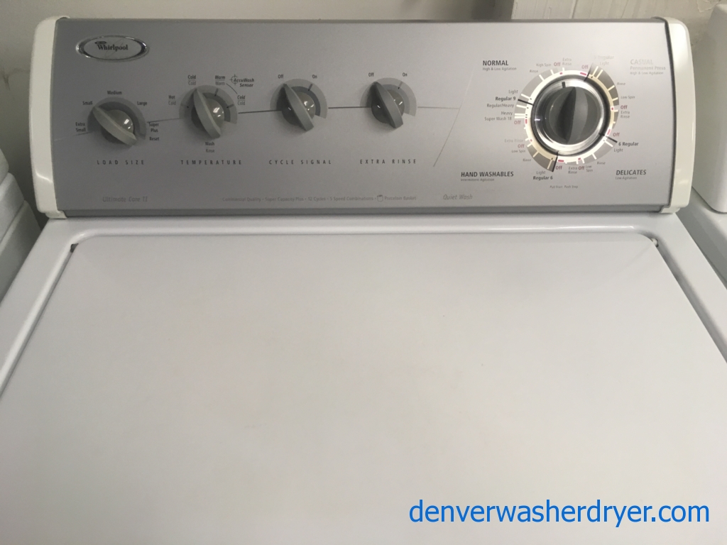 Whirlpool Ultimate Care II Washer, Agitator, Extra Rinse Option, Capacity 3.2 Cu.Ft., Quality Refurbished, 1-Year Warranty!