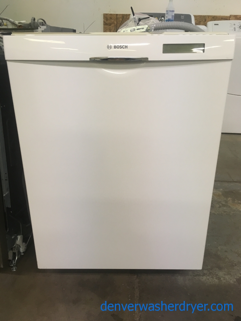 Great BOSCH Dishwasher, Built-In, White, Stainless Interior, Rinse-Aid Dispenser, Energy-Star Rated, Quality Refurbished, 1-Year Warranty!
