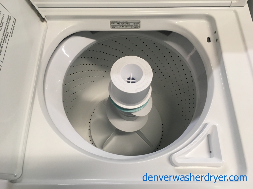 Awesome Kenmore 90 Series Washer and Dryer, Agitator, 27″ Wide, 220V, Capacity 7.0 Cu.Ft., Quality Refurbished, 1-Year Warranty!