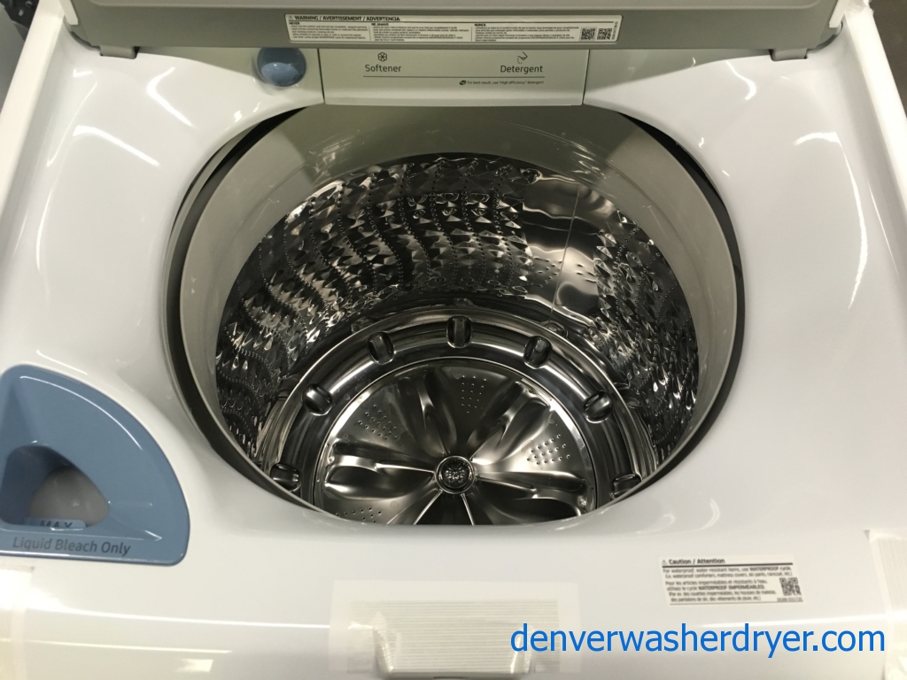 NEW!! Samsung SmartCare Washer, VRT Plus, Glass Lid, HE, Wash-Plate Style, Stainless Drum, Quality Refurbished, 1-Year Warranty!
