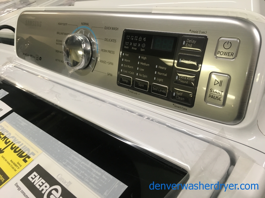 NEW!! Samsung SmartCare Washer, VRT Plus, Glass Lid, HE, Wash-Plate Style, Stainless Drum, Quality Refurbished, 1-Year Warranty!